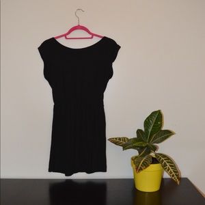 Black open back dress